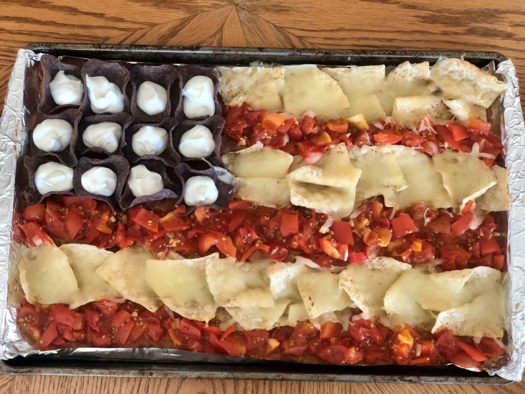 Flag Sheet-Pan Nachos from Better Homes & Gardens